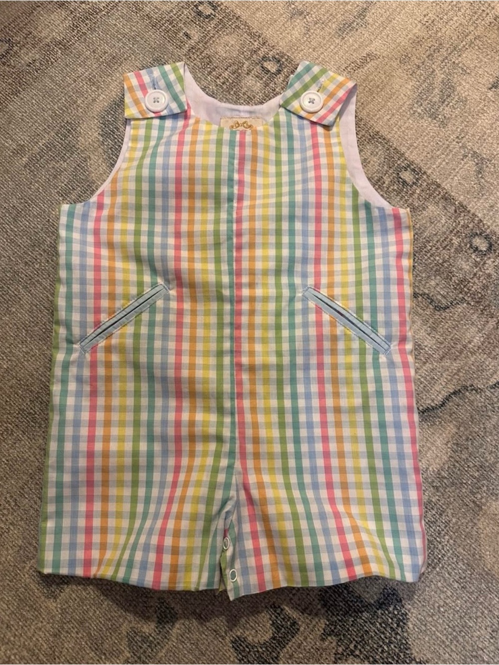 The Beaufort Bonnet Company Boys Prescott Plaid Jon Jon Romper